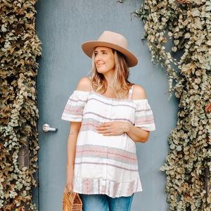 A Pea in the Pod Jacquard off-the-shoulder tank